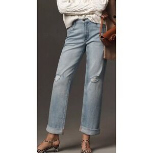 Z1 Pilcro Baggy Slim Boyfriend High-Rise Relaxed Jeans Distressed Light Wash 29